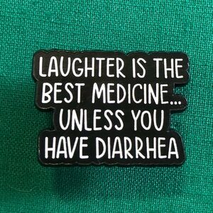 Black and White Humorous Quote Enamel Pin